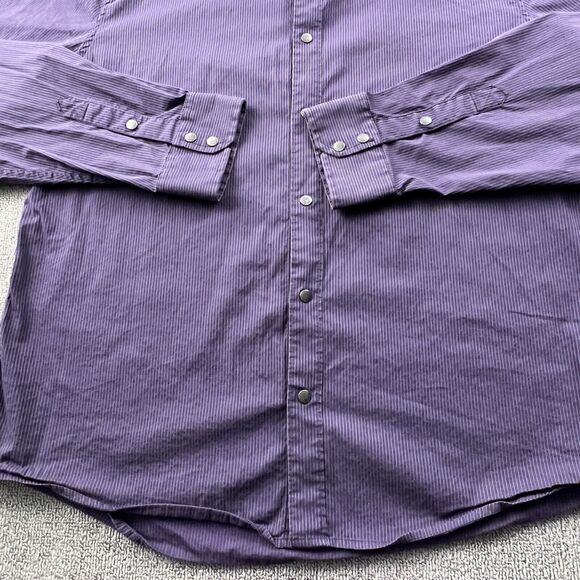 Armani Exchange Shirt Adult 2XL XXL Purple Slim Fit Button Up Long Sleeve Casual - Picture 6 of 14